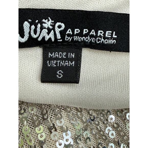 Jump Apparel short sparkly gold sequin mini skirt $54 Small festival country NWT - Picture 6 of 8